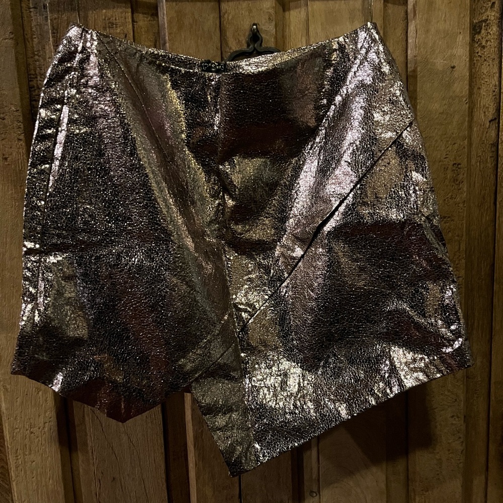 Astr Metallic Mini Skirt